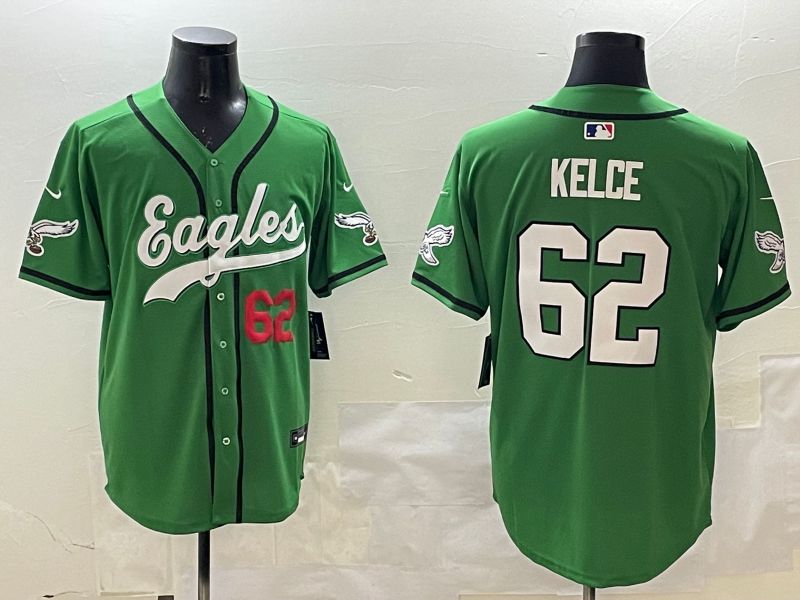 Men Philadelphia Eagles #62 Kelce Green three generations Jointly Name 2025 Nike Limited NFL Jersey style 10->new york mets->MLB Jersey